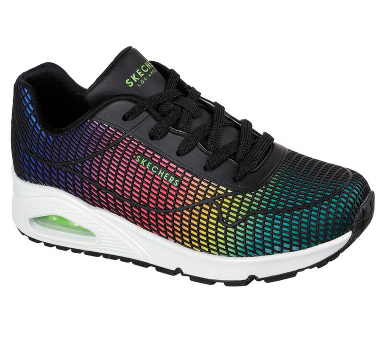 Skechers Uno - Eye Catching - Womens Sneakers Black/Multicolor [AU-BQ4965]